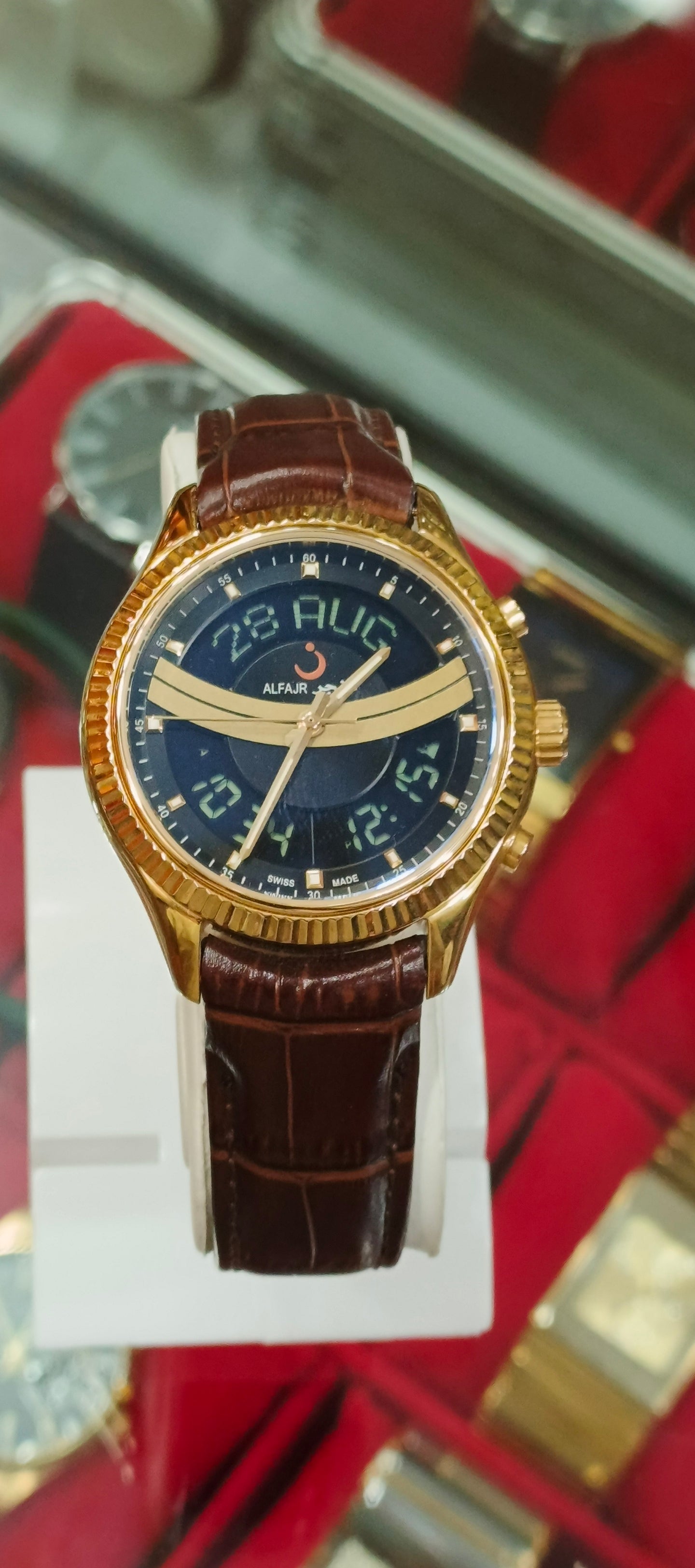 Al Fajr Watch 360 Leather Analog-Digital Watch