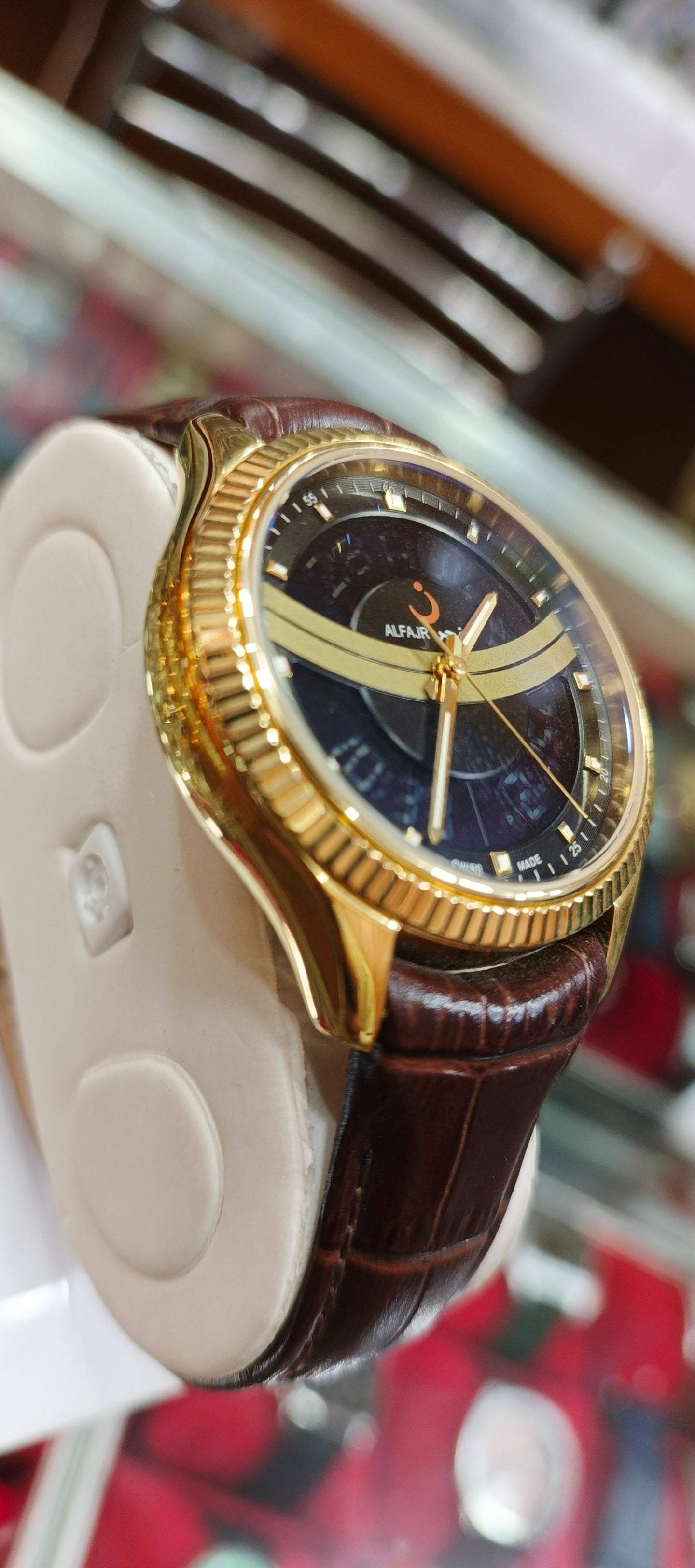 Al Fajr Watch 360 Leather Analog-Digital Watch
